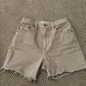 Abercrombie 90s straight ultra high rise Beige Jean Shorts